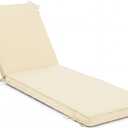 Chaise Lounge Cushions Outdoor, 72 x 21 x 3 Inch Water-Resistant Beige | Fade Resistant Fabric, Furniture Lounge Cushion with Long Ties, Suitable for Patio, Pool, Garden, Balcony & Beach, 1Pack 72*21 Inch