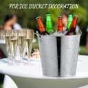 Mumufy 12 Pcs 10l Large Metal Beer Bucket 10.6 x 10.2 x 7.5'' with Ice Shovels and Tongs Galvanized Metal Ice Bucket Tin with Handle for Summer Pool Wedding Party Supplies Wine Champagne Bar