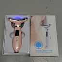 Face Massager -4 Color Red-Light-Therapy for Face and Neck for Wrinkles, Double Chin, Vibrating Facial Massager with Thermals (Cold-Hot-Pink)