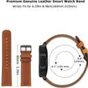 Tasikar 22mm Leather Bands Compatible with Samsung Galaxy Watch 3 45mm Band, Premium Genuine Leather Replacement Bracelet Strap Compatible with Galaxy Watch 46mm, 22mm, Brown