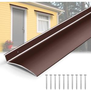 2PCS 40inch Brown Door Rain Drip Guard for Windows Drip Cap Rain Deflector Anodized Aluminum Easy to Install