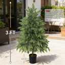 Real Touch Artificial Cedar Topiary Trees 3FT, 2 Sets of Realistic Potted UV Resistant Fake Plants for Front Porch for Outdoor & Indoor Front Porch, Garden, Patio, and Farmhouse Decor