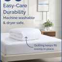 Quilted Fitted Mattress Pad Protector Queen Size - Elastic Fitted Mattress Topper & Cover - Breathable, Soft, Low Profile Top Cover with 8-16 Inch Deep Pockets - Easy-Fit & Machine Washable - White