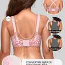 OEAK Women Jelly Bras No Underwire Scalloped Push Up Buttery Soft Tshirt Bra Seamless Full Coverage Convertible Everyday Bra, Large