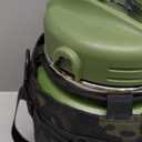 1 Gallon Water Bottle with Military Style Bottle Holder Bag Insulated Stainless Steel Water Jug for Men (Army Green)
