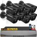 OOSSXX (4K/8.0 Megapixel & 130 Ultra Wide-Angle) 2-Way Audio PoE Outdoor Home Security Camera System Wired Outdoor Video Surveillance IP Cameras System