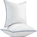 20x20 Inch Pillow Inserts Set of 2-100% Cotton Cover, Square Decorative Throw Pillows for Couch, Sofa, Chair, or Bed (2 Pack, 20x20 Inch)