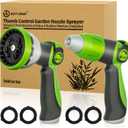 AUTOMAN Garden Hose Nozzle - 2 Pack, Thumb Control Sprayer, Slip-Resistant Water Nozzle, Extra 4 Washers, for Watering Plants Lawn & Garden, Cleaning, Washing Car, Showering Pets, Compact, Handheld