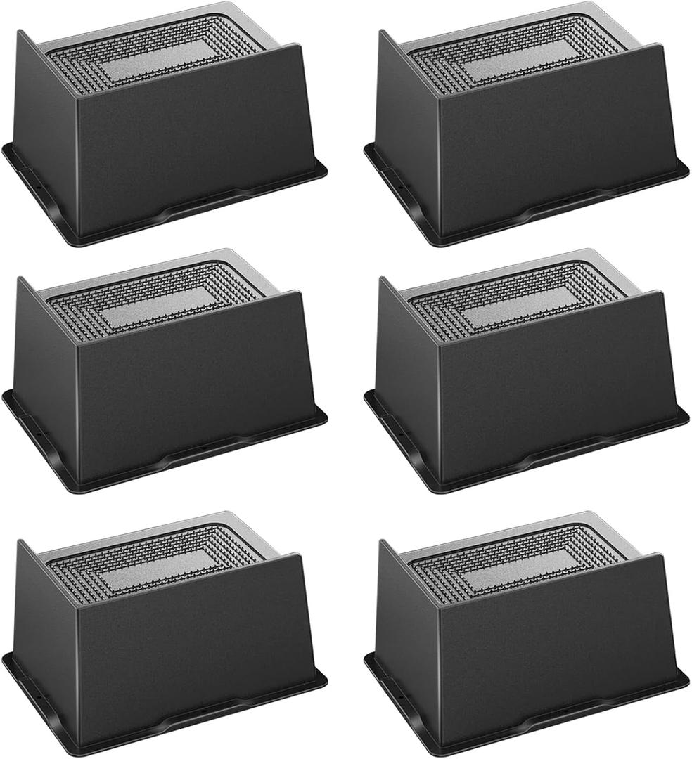 Bed Risers 4 Inch Heavy Duty, Oversized Furnitures Risers 4 inch Support 6000 lbs, Bed Table Rising Blocks, Fits for Couch, Sofa, Chair, Furniture Lifts 6 PackBlack 4'' 6 Pack