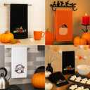 3 Pcs Halloween Hand Towels for Bathroom Decorative Embroidered Boo Pumpkin Bat Bath Towel Halloween Cotton Towel Decor for Bathroom Drying Cleaning Cooking Gift 29 x 14 Inch