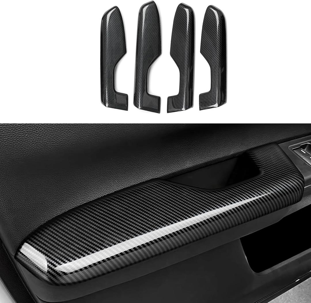 Car Inner Door Handle Armrest Cover Decals for Honda CR-V 2023 2024 Accessories CRV ABS Carbon Fiber Interior Stickers