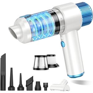 JONYJ Handheld Car Vacuum Cleaner, 16000PA Hand Held Vacuum Portable Cordless, 2 in 1 Air Duster and Vacuum Cleaner with LED Light, Multi Nozzles, 120W High Power Mini Vacuum for Home, Pet, Office