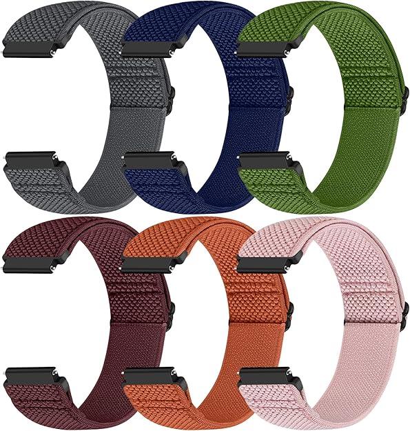Runostrich Quick Release Nylon Watch Band - Choice of Width - 18mm, 19mm, 20mm, 22mm, 24mm Elastic Watch Straps Adjustable Stretchy Solo Loop Sport Nylon Replacement Wristband for Women Men, 5.3 inches