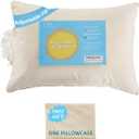LOFE Organic Pillow with Pillowcase - 16x22 Kids Pillow with 100% Organic Cotton Shell, Adjustable Loft Organic Youth Plilow, Machine Washable, Soft, Perfect for Kids&Youth&Children (Off White(pure))