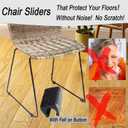Rectangle U Shaped Chair Leg Tips Caps with Felt Pads,Furniture Feet Protector Slide Smoothly Glides No Scratches No Noise Protect Hardwood Floor,Fit 14mm(9/16inch) Diameter Tubular Leg (Black 24PCS)