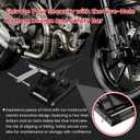 1300 LBS Motorcycle Jack, Thickened 0.48" Rubber Pad Motorcycle Lift, Upgraded Anti-Slip Bottom Dirtbike Stand, Carbon Steel Motorcycle Center Stand with Wide Deck, Chain Brush, T-Handle for ATV Black