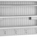 Danya B Accordion Clothes Drying Rack, Retractable, Wall Mounted Towel Rack and Hooks for Clothes and Towels for use in Laundry Room or Garage - White
