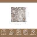 8x8 Square Living Room Area Rug – Washable Modern Neutral Abstract Indoor Rug for Bedroom, Dining Room, Kitchen – Non-Slip Soft Low-Pile Floor Carpet (Brown Beige,8x8)