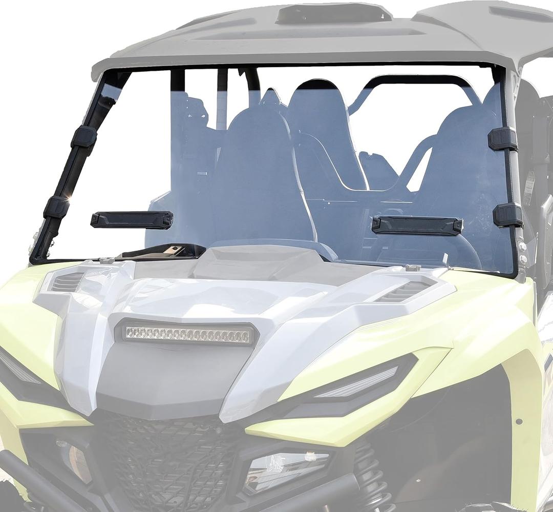 Front Full Windshield for Yamaha RMAX 2/ RMAX 4 1000 21-25, Clear Tough Hard Coated Stronger Full Vented Windshield for Yamaha Wolverine RMAX2/ RMAX4 1000 2021-2025 Accessories