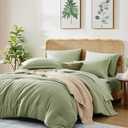 WRENSONGE Full Size Comforter Set- 2 Pieces Sage Green Bed in a Bag Full Size Comforter with Flat Sheet, Warm Bedding Sets for All Season