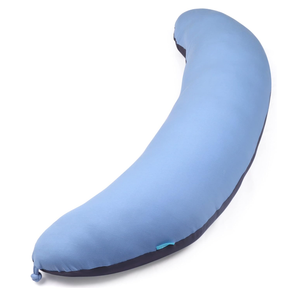 BYRIVER 43" LONG CShaped body pillow for adults men,side Sleeper pillow for neck shoulder back pain relief, cooling Post surgery Pillow for Pregnancy Pillow ,Blue Black washable pillowcase XL