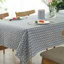 meioro Grey Farmhouse Table Cloth Rectangle Cotton Linen Nordic Twill Tablecloths Wrinkle Free Fabric Arrow Stripe Table Cloths Rustic Cover for Kitchen Dining Party Outdoor Picnic(55 x 55 Inch)