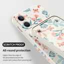 for iPhone 12 Mini Case Fashion Flower Slim Soft Liquid Silicone Rubber Phone Cover for iPhone 12 Mini 5.4 inch-Leaf White