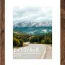 Wood 8x10 Picture Frame with 6x8 Mat Deep Brown, Display 6x8 with Mat or 8x10 Without Mat, 8 by 10 Photo Frame, 8 x 10 Frame for Wall Hanging and Tabletop Display, Deep Brown
