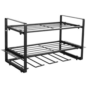 Abizarch Power Tool Organizer Drill Holder Wall Mounted Garage Tool Organizer and Storage Metal Drill Storage Rack 3-Tier Power Tool Organizer Heavy Duty Utility Storage Rack for Drill(20inch,Black)