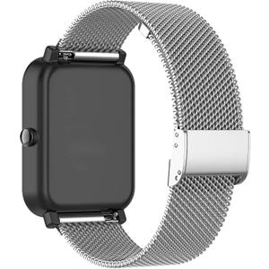 E ECSEM Metal Loop Band Compatible for iTouch AIR 5 Adjustable Stainless Steel Replacement Wristbands, Quick Release Watch Strap for iTouch Air 5 Smartwatch, 22mm