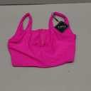 ZAFUL Women's Front Knot Bikini Tops Crop Tankini Top Scoop Neck Padded Bathing Suit Tops (Medium, 0-magenta)