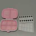 Holii Travel Pill Organizer, 8 Compartments Portable Pill Case, Daily Pill Box to Hold Vitamins, Small Pill Container for Pocket Purse Medicine Organizer, Pink