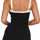 MISSJOY Women's 2026 Summer Ribbed Bodycon Casual Square Neck Sleeveless Tank Top Club Party Mini Dresses (Black, M)
