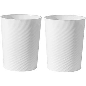 UUJOLY Plastic Small Trash Can Wastebasket, Garbage Container Basket for Bathrooms, Laundry Room, Kitchens, Offices, Kids Rooms, Dorms, (White, 1.8 Gallon/1 Pack)