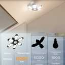 Adiding LED Garage Light Rotatable, Bright Basement Shop Ceiling Bay Lighting Fixture w/ 6 Adjustable Panels Screw in E26 E27 Bulb Base for Attic, Shed, Warehouse, Home Gym, Utility, Workshop (Rotatable - 1 Pack)