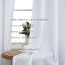 72 Inch Length Semi Sheer Curtains 2 Panels Set White Light Filtering Linen Blackout Grommet Drapes for Living Room Bedroom 52x72 Inches Long