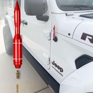 Aluminum Antenna Compatible for 2007-2018 Jeep Wrangler JK and 2018-2025 Jeep JL/JLU,2019-2025 Jeep Gladiator JT, Antenna Replacement Assembly Accessories,Red