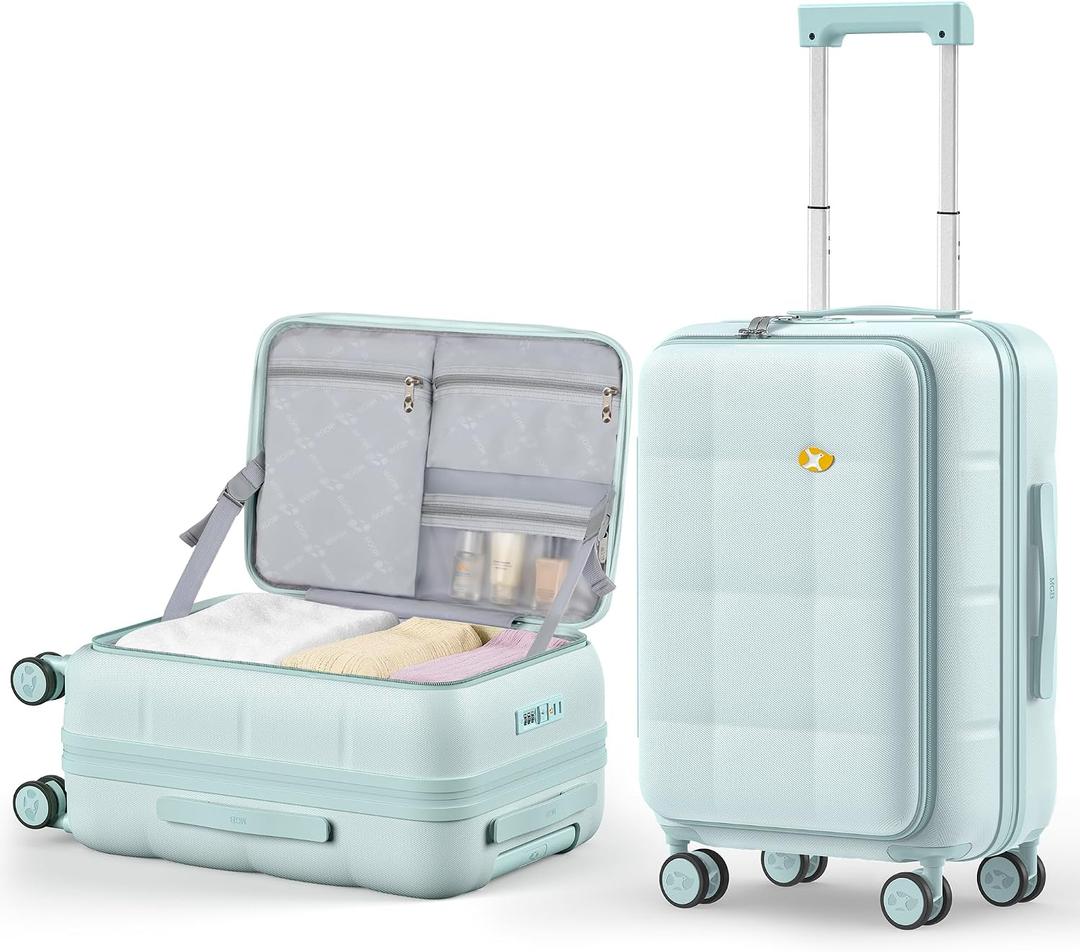 MGB 20 Inch Expandable Carry On Luggage Airline Approved (Aquamarine)
