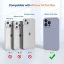 Miracase Designed for iPhone 14 Pro Max Phone Case with Screen Protector,[Upgraded Enhanced Camera Protection],Shockproof Liquid Silicone Case with Microfiber Lining,6.7 inch, Lavender Gray