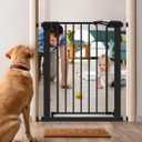 Bebelio 26–28.5" Narrow Baby Gate, No Driiling, PressGuard P7, Black