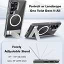 for Samsung Galaxy S25 Ultra Case Clear with Invisible Kickstand, [Fit for Magsafe][Anti-Yellowing], Anti-Slip Military Grade Shockproof Protective Magnetic Phone Case, Clear Stand