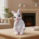 Easter Bunny Statue, Spring Tabletop Decoration, Cute Rabbit Figurine for Indoor Outdoor Easter Decor (Bunny Thinking)