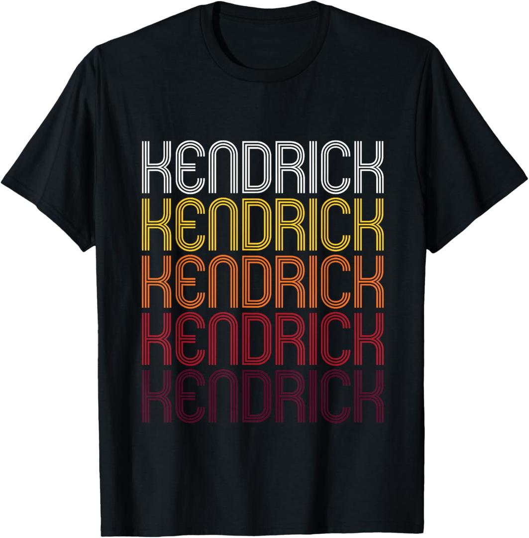 Kendrick Retro Wordmark Pattern - Vintage Style T-shirt T-Shirt (Small, Black)