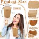 Sabary 50 Pack 32 oz Paper Soup Containers with Lid Disposable Kraft Soup Food Bowl Microwavable Food Storage Ice Cream Containers Nice for Restaurants (Brown)