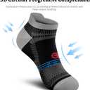 PAPLUS Compression Socks for Men & Women, 2/4/6 Pairs Ankle Running Socks with Arch Support, Ankle Support, Plantar Fasciitis (Black, L)