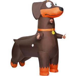 Spooktacular Creations Adults Inflatable Costumes, Dachshund Blow Up Suit, Inflatable Dog Outfit for Halloween Parties (X-Large(75In))
