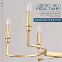 Gold Rectangular Chandelier 38in Linear Kitchen Island Chandelier Light Fixture 8 Light Gold Chandeliers Lighting for Kitchen Island Dining Room