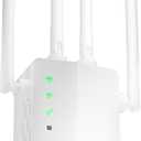 2026 WiFi Extender Signal Booster for Home, 10X Faster New Wireless Long Range Amplifier, Covers up to 15,000 sq.ft, WiFi Booster Dual Band,WiFi Repeater with Ethernet Port & EasyMesh, Easy Setup (White)