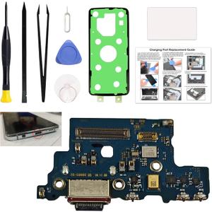 Charging Port Replacement Kit Compatible with Galaxy S20 Ultra 5G US Version, SM-G988U, SM-G988U1, SM-G988W Dock Board USB-C Connector, with Instruction Manual, Toolkit