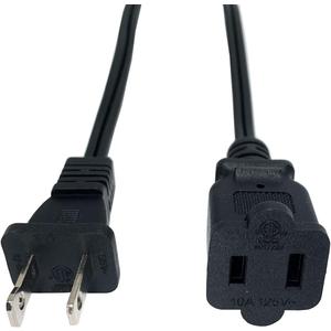Black Extension Cord, 2 Prong Short Indoor Small Power Cable Male to Female, 18 AWG US Outlet Two Prong, NEMA 5-15P to NEMA 5-15R, 5 FT
